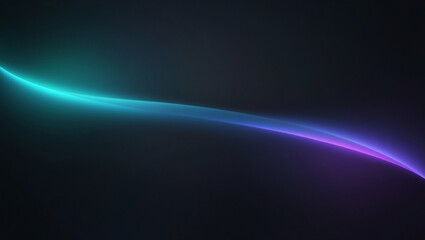 Glowing curved line transitioning from turquoise to purple on dark background