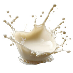 Cream Splash, Isolated Milk Crown on White Background