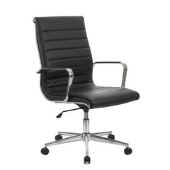 Fototapeta premium Modern office chair design office environment furniture type sleek black aesthetic ergonomic viewpoint for enhanced comfort