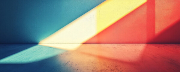 Colorful wall background with neon light