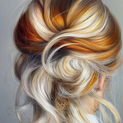 Naklejka premium Stunning Hair Color and Style: Blonde Waves
