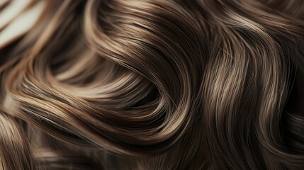 Naklejka premium Stunning Brown Hair Waves: Beauty, Style, and Care