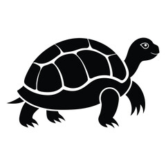tortoise vector silhouette on white background