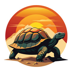 tortoise vector silhouette on white background