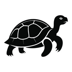 tortoise vector silhouette on white background