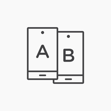 two phones with a and b clip art preview