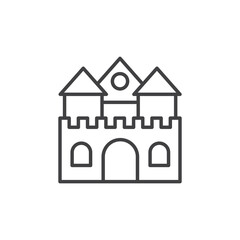 Castle thin outlined vector icon.