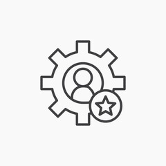 Employee skills thin outlined vector icon.