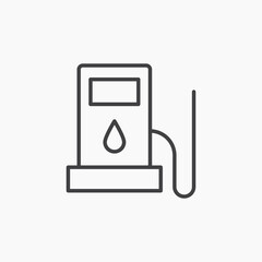 Gas station thin outlined vector icon.