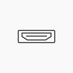 HDMI thin outlined vector icon.