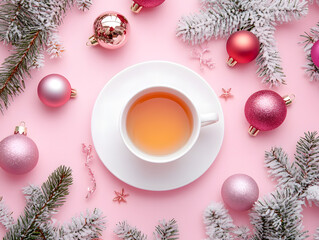 Minimalist Christmas Tea - Festive Flat Lay