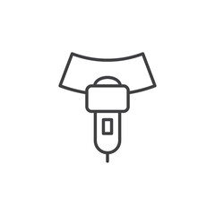 Ultrasound thin outlined vector icon.