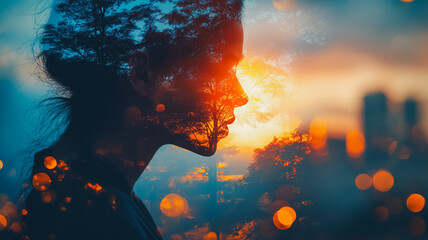 A woman's face is shown in a blurry, distorted way