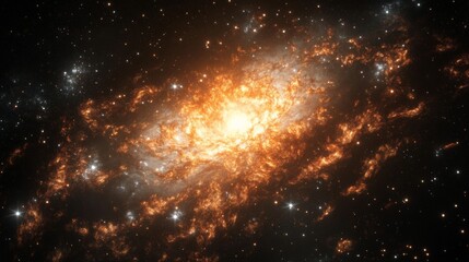 Naklejka premium Iridescent Galaxy with Swirling Stars and Nebulas