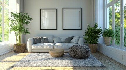 Modern Living Room Interior Design with Natural Light