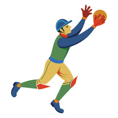 wicket keeper making a catch on white background