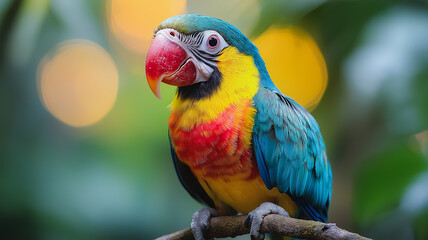 Obraz premium Colorful parrot perched on a branch