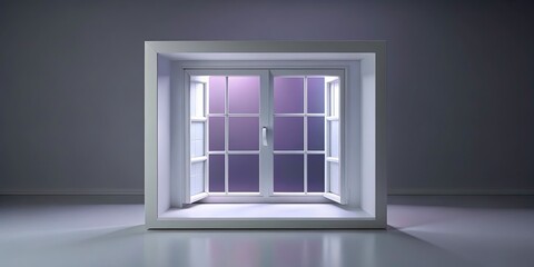 Obraz premium Plastic Profile Cut Animation Window Growth, White Background, Rule of Thirds Composition