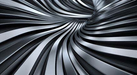 Naklejka premium Dynamic Black Flowing Lines AI generated