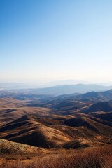 Obraz premium vast empty mountain landscape with no distractions just rolling hills and clear skies perfect for designs requiring