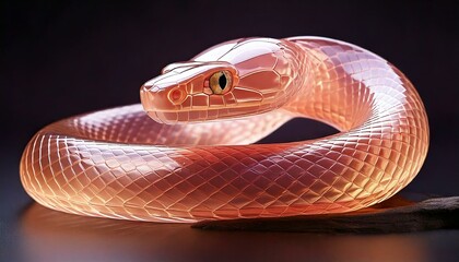 A vibrant, iridescent snake symbolizing the Year of the Snake 2025, blending traditional New Year themes with modern, surreal aesthetics in a colorful and festive setting.