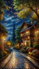 christmas tree at night