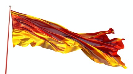 The flag of Andorra waving in the wind.