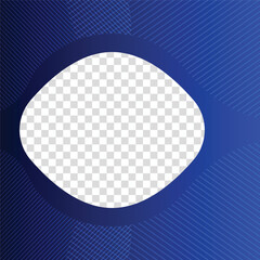 Twibbon Abstract Blue Background Design with Transparent Geometric Center for Creative Uses