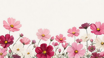 Delicate Pink and Burgundy Cosmos Flower Arrangement