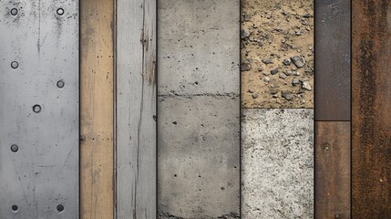 Rustic Textures: Concrete, Wood, Stone, and Metal Backgrounds