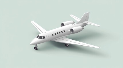 Obraz premium Luxury Private Jet Airplane 3D Model Render