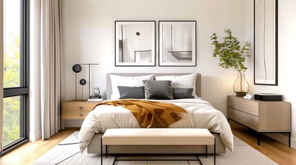 Minimalistic Charm: A Scandinavian-Inspired Modern Bedroom Interior Design