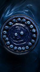 Blueberry Cheesecake, Compote Swirl, Navy Blue, Gluten-Free, High-Contrast