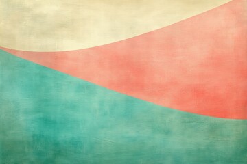 Abstract Pastel Background with Teal, Coral, and Beige Curves