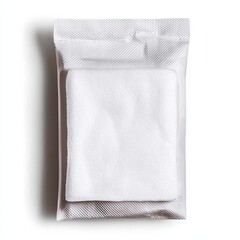White Cloth Napkin Wrapped in Transparent Plastic Packaging