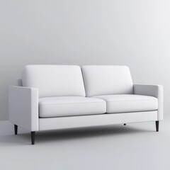 Fototapeta premium Modern Minimalist White Sofa in Bright Indoor Space Design