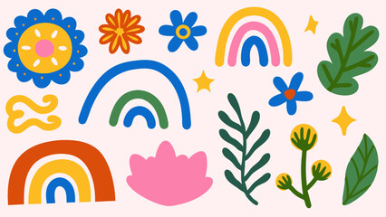 Fototapeta premium Tropical Flowers and Jungle Leaves Design