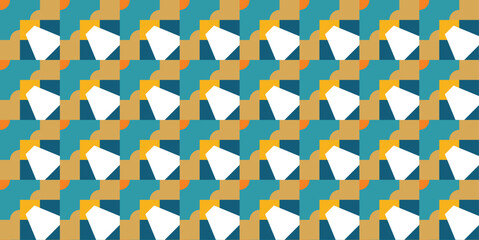 Fototapeta premium Geometric pattern. Multicolored abstract Scandinavian pattern. Vector minimalist kitchen design. Triangle background