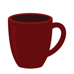 Mug with curved handle vector Illustration