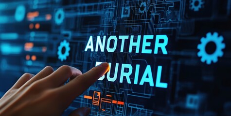 Digital Interface Displaying the Phrase Another Burial Concept