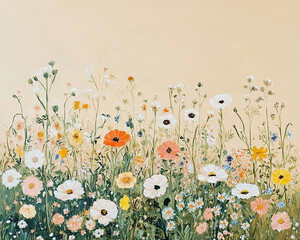 Abstract oil painting flowers wallpaper, art oil painting background