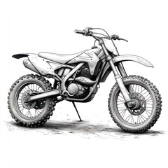 Obraz premium A Detailed Sketch of a Motocross Dirt Bike
