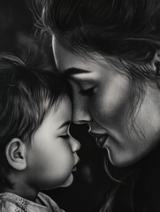 Fototapeta premium Mother and Baby Bonding Moment