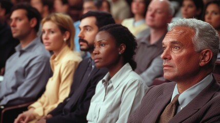 Man sitting at a desk as part of a jury
