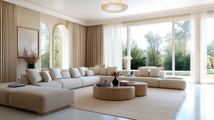 Fototapeta premium Contemporary Charm: A Stylish Country Interior Design for Your Modern Living Room Home