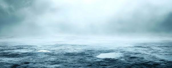 Obraz premium Misty Blue Landscape 3D Illustration