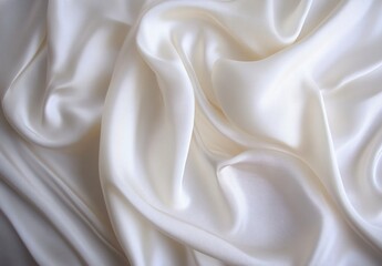 Obraz premium Elegant Creamy White Satin Fabric Drape Texture Background