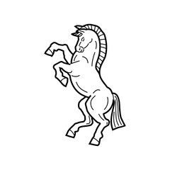 White horse animal outline vector illustration