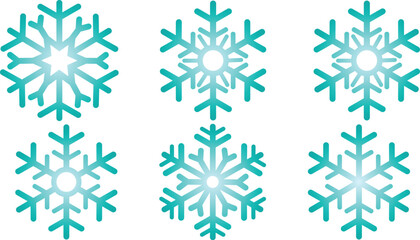 Set of Christmas snowflakes, snowfall in Christmas, set of snowflakes on white
