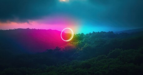 Fototapeta premium The juxtaposition of clouds and vibrant colors creates an abstract scene. 